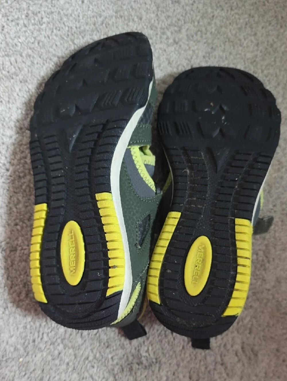 Merrell Kids Olive and Yellow Sport Sandals